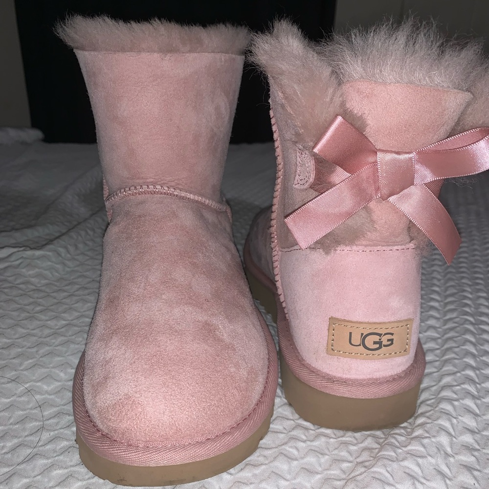 Pink UGGS Mini Bailey Bow II Boot